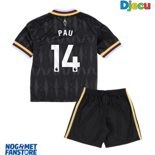 Aston Villa Pau Torres #14 Gostujuci Dres za djecu 2026-27 Kratak Rukav (+ Kratke hlače)